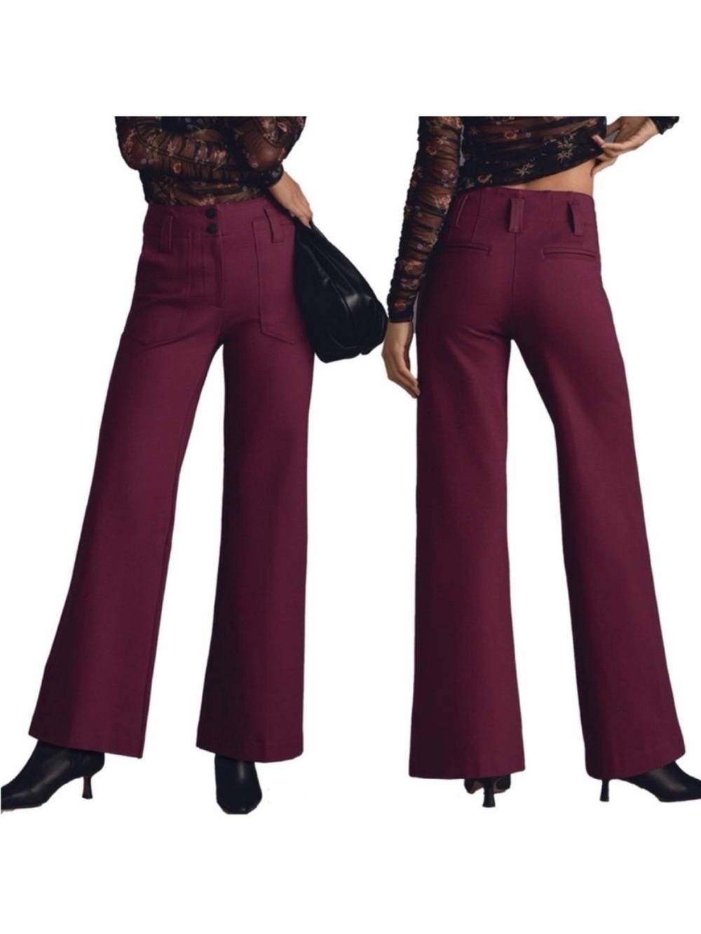 Anthropologie Maeve Naomi Wide Leg Flare Pant